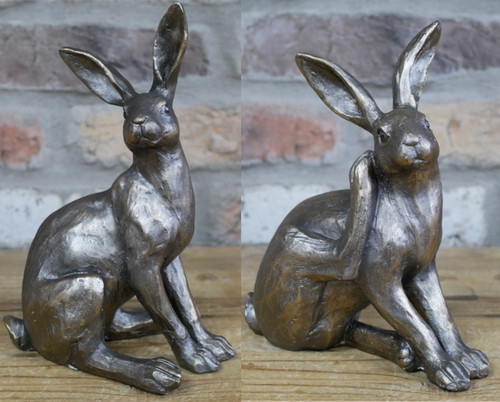 Hare bronze figurine ornament - bronze,