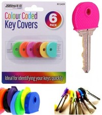 6Pcs Rubber Key Caps Coloured Covers Plastic Top Cap Cover Tag Door Identifier
