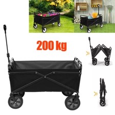 🔥 Folding Wagon Pull Along Cart Trolley Garden Camping Festival Beach Trailer