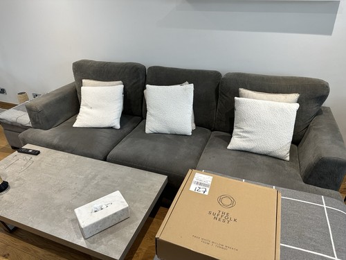 Grey fabric seater sofa - fabric,