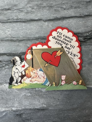 Vintage valentine sleeping boy - valentine,