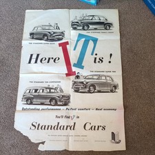 Original 1950s Standard Cars , Showroom, garage poster