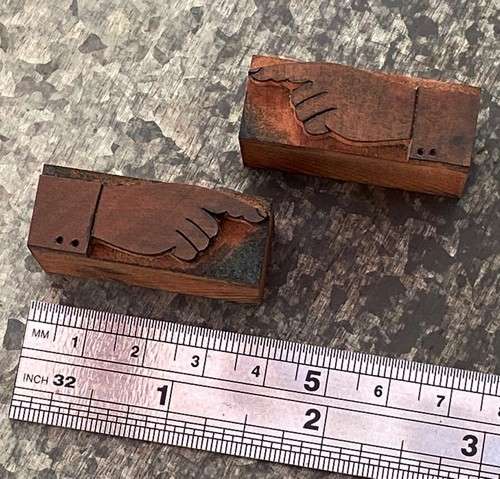 Pointing hand letterpress - hand,