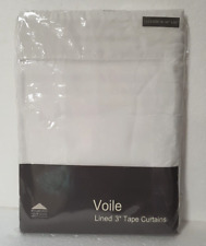 Styled For Your Home Lined 3" Tape Curtains Lined Voile White 44 x 90 In SS10 58