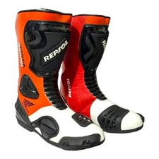 New Racing Motorcycle Leather Boots MOTOGP Motorbike Men Leather Riding Shoes CE