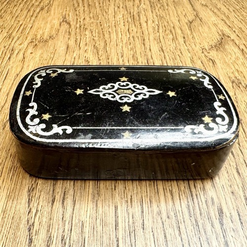 Antique papier mâché snuff - mâché,