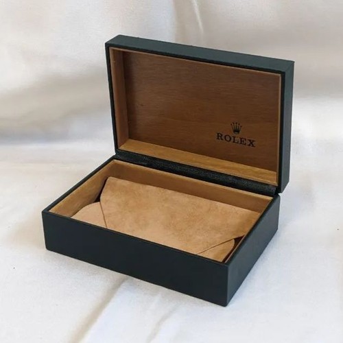 Rolex watch box black leather - rolex,