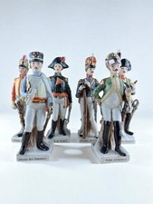 Set of 6 Napoleonic Soldier Figurines 21cm Porcelain in Style of Alfretto Maruri