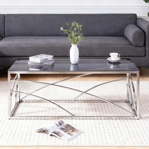 Rectangular glass coffee table - rectangular,