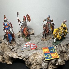 4 Del Prado Mounted Horsemen Soldier Figures Medieval Knights