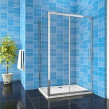 Shower Enclosure Walk In Sliding Door Cubicle Side Panel and Tray 8mm NANO Glass