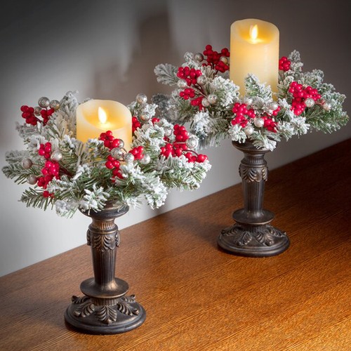 Christmas snowy red berry - red,