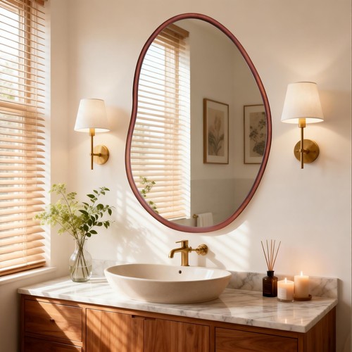 Large irregular wooden framed - wooden,