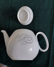 Vintage Rosenthal "Script" Continental China 2 pint Tea Pot Raymond Loewy 60's