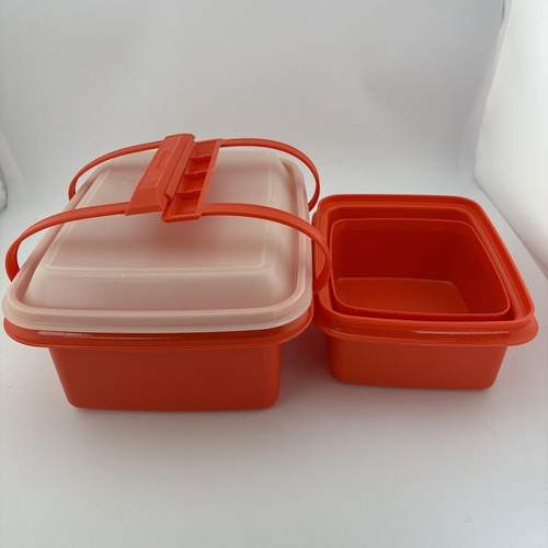 Vintage orange tupperware pack - vintage,