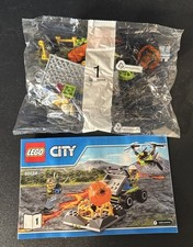 LEGO CITY 60124 LAVA COLLECTION UNIT, DRONE & MINIFIGURES SPLIT FROM THE SET NEW