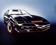 Knight Rider Kit Car With Red Lights On Glowing Background 4x6 photo 