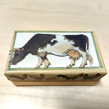 Matthew Rice Dairy Cow milk 9cm cardboard decorative London England illustrated
