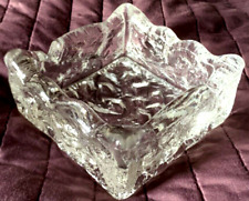 Vintage Whitefriars Textured Ice Cube Ashtray 10 x 10cm Sq