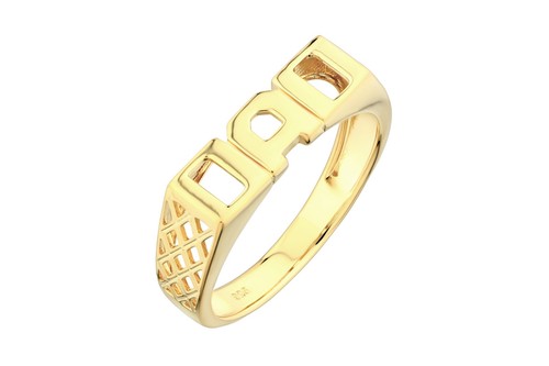 9ct gold silver dad signet - 9ct,