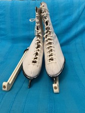 Hamaco Ice Skates Boots White Leather 1960’s Vintage UK 6.5 John Wilson Blades