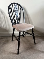 6X Antique Victorian Elm Ash Wheelback Farmhouse Windsor Dining Chair