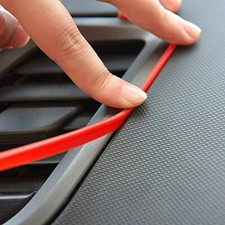5M 3D Red Moulding Line Car Interior Decal Trim Strips Sticker Decor Accessories