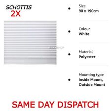 2 x  Schottis Pleated Folding White Blinds For Windows( No Drilling) 90x190cm