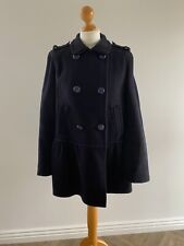 Vintage Sonia Rykiel Navy Virgin Wool Pea Coat Reefer Jacket Approx 14 42