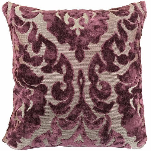 Purple paisley floral - purple, cushion
