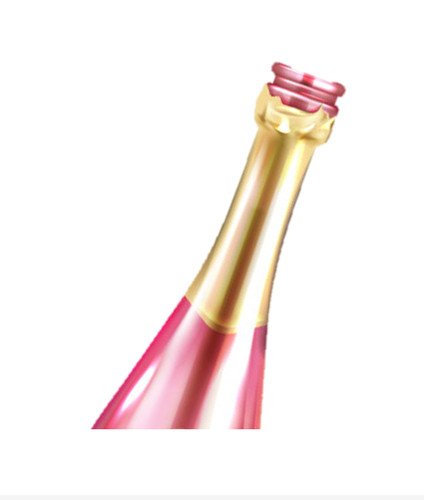 Edible printed pink champagne - edible,