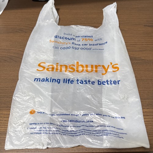 Sainsburys plastic carrier - sainsburys, bag