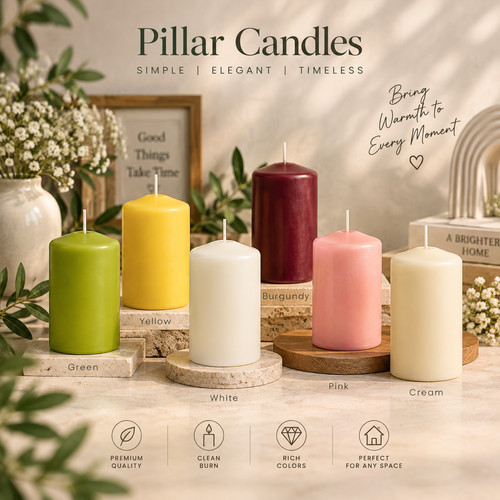 Pillar candle unscented - candle,