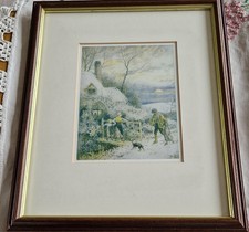 Antique 1906 Myles Birket Foster Colour Print "Going Home" Framed 1st Edition 