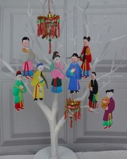 Chinese Oriental Christmas Decorations 8 Imortals & 2 Lanterns