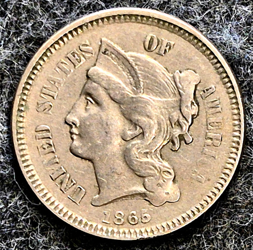 1865 first year cent nickel - year,