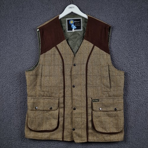 Derby tweed shooting vest - tweed, mens
