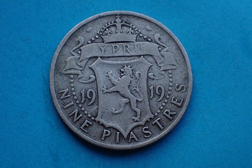 Cyprus nine piastres - nine, 1919