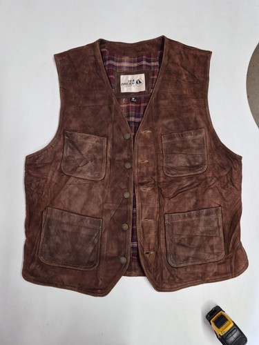 Vintage leather waistcoat - , 40"