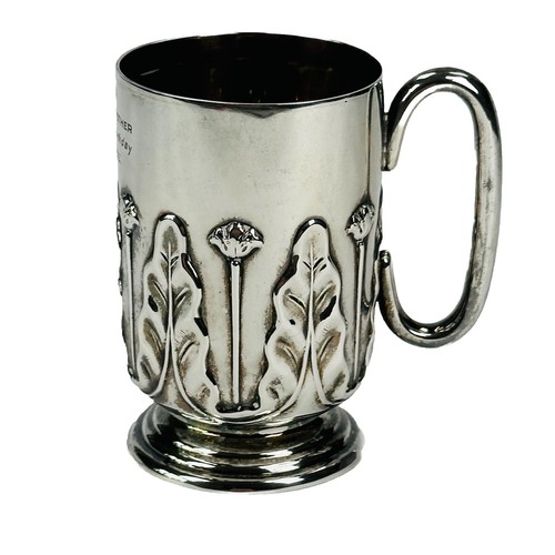 Arts crafts silver christening - silver,