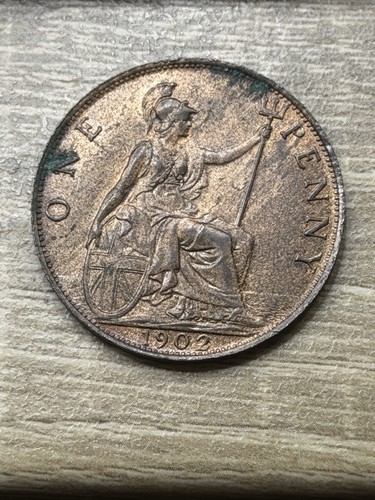 Edward vii penny 1902 - penny,, 1902,