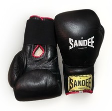 Sandee Cool-Tec Real Leather Pro Boxing Gloves 16oz Muay Thai Kick Handmade 