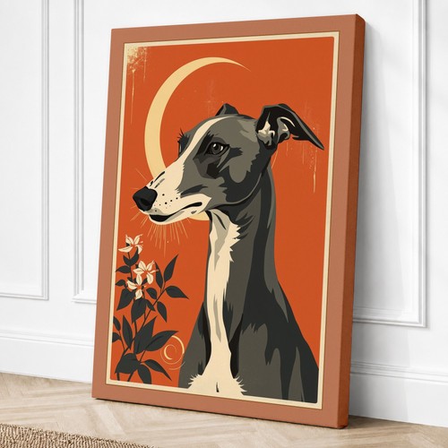 Greyhound art deco canvas - deco,