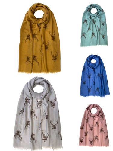 Reindeer stag print - stag, scarf