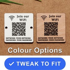WiFi QR Code Sign, WiFi Password Sign, Small QR Code Wall Plaque, WiFi Sign