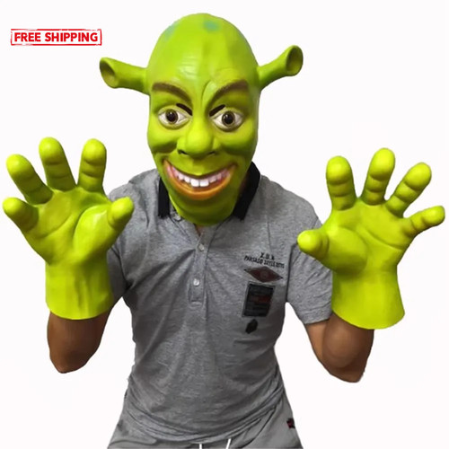 Green shrek mask - green, halloween