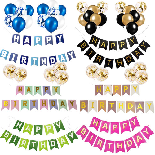Happy birthday bunting banner - happy,