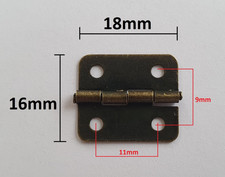 2x Antique Brass Small Hinges