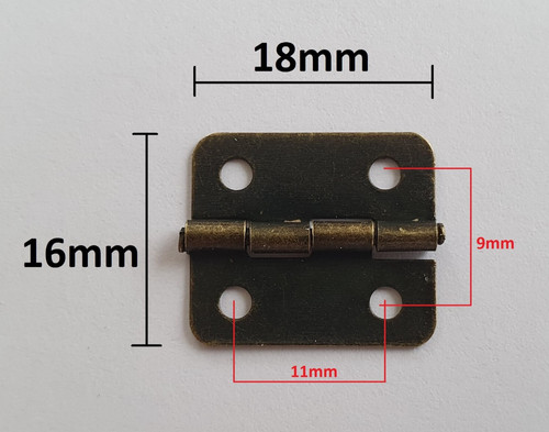 Antique brass small hinges - brass,