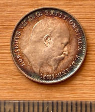 Edward VII Threepence Toned 1904 (ref #a43)